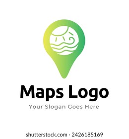 Map Pin Logo Design Element. Map pin location icon logo design