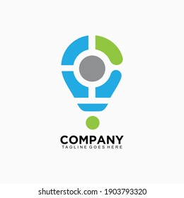 Map pin logo design human concept