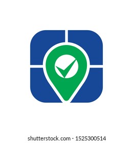 Map pin logo design template vector illustration