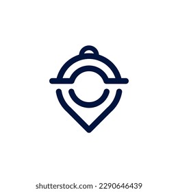 map pin logo , modern creative restaurant logo icon vector template on white background