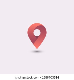 Map pin marker icon. Modern navigation pointer symbol. Creative travel vector illustration.