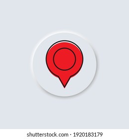Map pin, marker location vector neumorphism design icon
