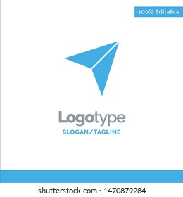 Map, Pin, Marker, Mail Blue Solid Logo Template. Place for Tagline. Vector Icon Template background