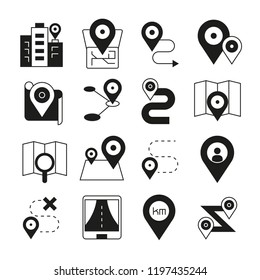 map pin and navigation icons