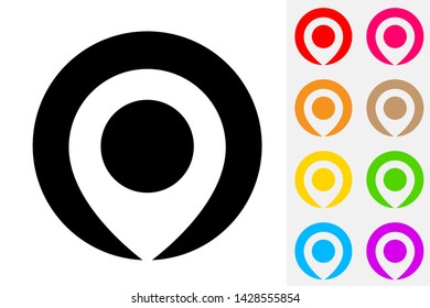 Map Pin Negative Space Icon