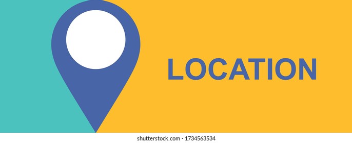 Map Pin on Blank Copy Space Banner For