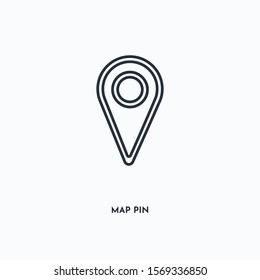 Map Pin outline icon. Simple linear element illustration. Isolated line Map Pin icon on white background. Thin stroke sign can be used for web, mobile and UI.