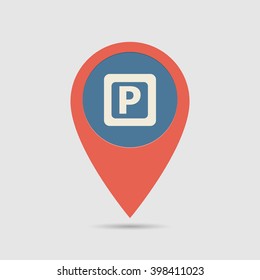 Map pin for parking location. Vector illustration