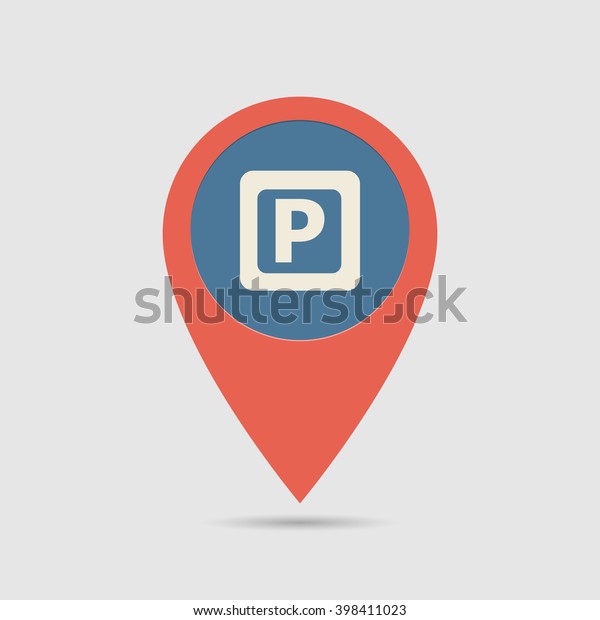 Map pin for\
parking location. Vector\
illustration