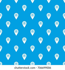 Map pin pattern repeat seamless in blue color for any design. Vector geometric illustration