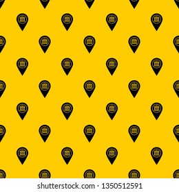 Map pin pattern seamless vector repeat geometric yellow for any design