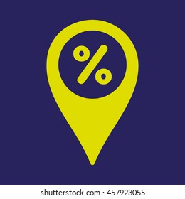 map pin percent Icon