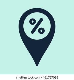 map pin percent Icon