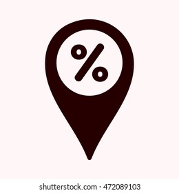 map pin percent Icon