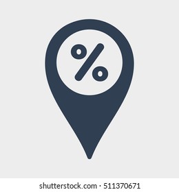 map pin percent Icon