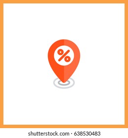 Map pin with percent icon