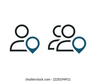 Map pin with person icon. Illustration vector