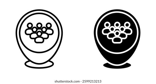 Map pin with person  Icon set, Symbol isolated white background. vector illustration. color editable.