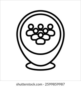 Map pin with person Icon. Symbol isolated white background. vector illustration. color editable.