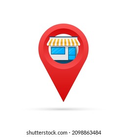 Map pin place marker. Location vector icon. Pin point icon. Vector logo. Destination logo. Online market.