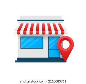 Marcador de posición del pin de asignación. Icono de vector de ubicación. Icono de punto de anclaje. Logo del vector. Logo de destino. Mercado en línea.