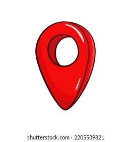 Map pin place marker. Location pin isolated. Vector illustration. Cartoon