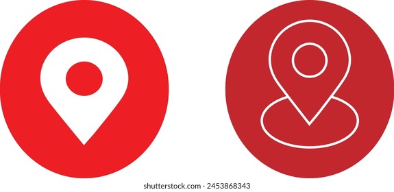 Map pin place marker. Location icon. Map marker pointer icon set. GPS location symbol collection. Flat style - stock vector.