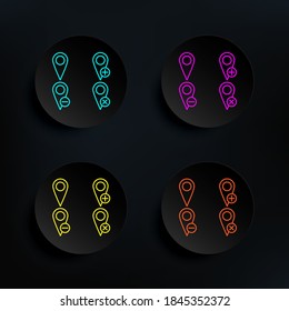 Map, pin, plus, remove, minus sign dark badge color set icon. Simple thin line, outline vector of web icons for ui and ux, website or mobile application
