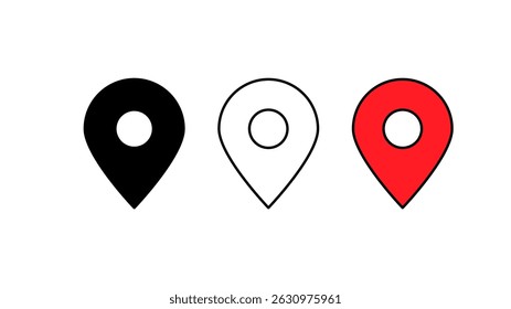 Map Pin POI Place Icon Vector Point of Interest Symbol
