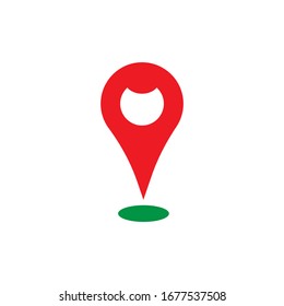 Map pin point icon design. Map location pointer symbol  isolated on white background. vector illustration