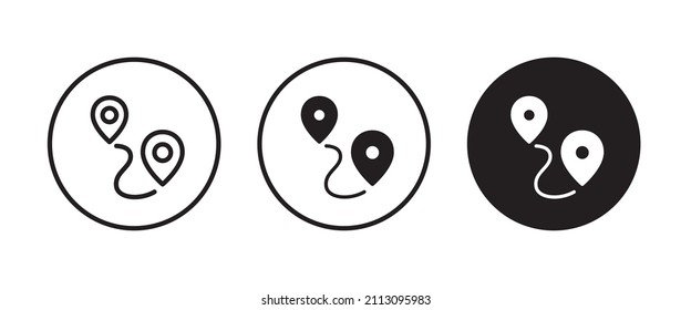 map pin point location icon, icons Editable Stroke Pointer, Geolocation, Navigation, gps, direction, place, compass, contact, search concept icon. Isolated on white
