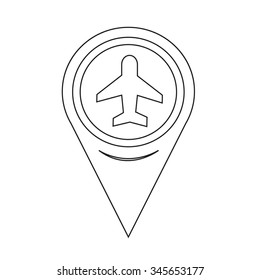 Map Pin Pointer Air plane icon