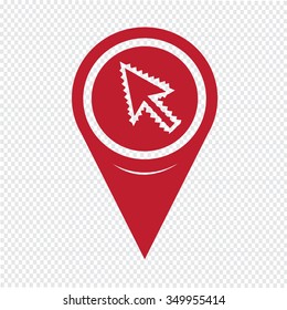 Map Pin Pointer Arrow cursor Icon