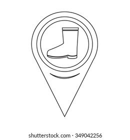 Map Pin Pointer Boot icon