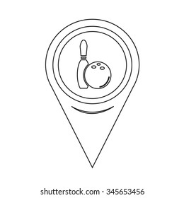 Map Pin Pointer bowling icon