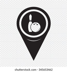 Map Pin Pointer bowling icon