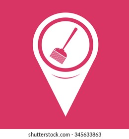 Map Pin Pointer broom icon