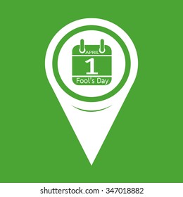 Map Pin Pointer Calendar of April Fools day icon
