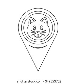 Map Pin Pointer Cat icon