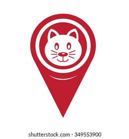 Map Pin Pointer Cat icon