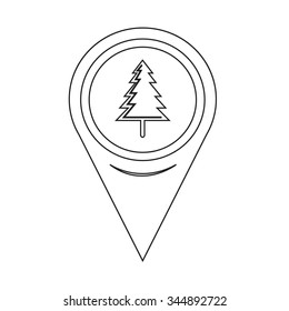 Map Pin Pointer christmas tree icon