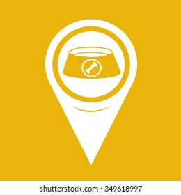 Map Pin Pointer Dog Bowl icon