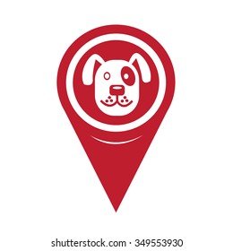 Map Pin Pointer Dog icon