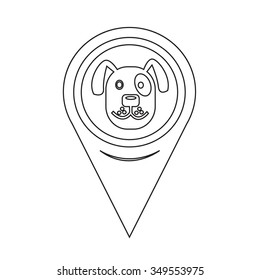 Map Pin Pointer Dog icon