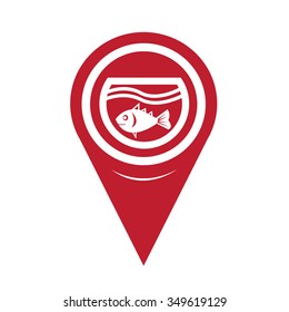 Map Pin Pointer Fish Bowl Icon