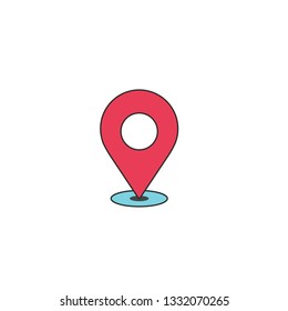Map pin pointer. Flat design.