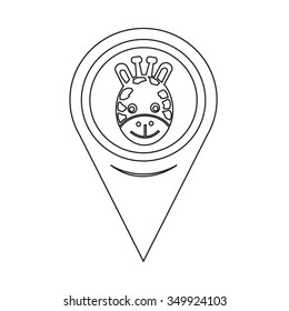 Map Pin Pointer Giraffe Face Icon