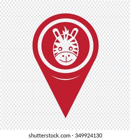 Map Pin Pointer Giraffe Face Icon