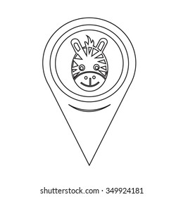 Map Pin Pointer Giraffe Face Icon