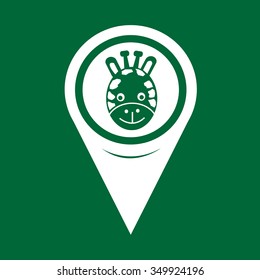 Map Pin Pointer Giraffe Face Icon